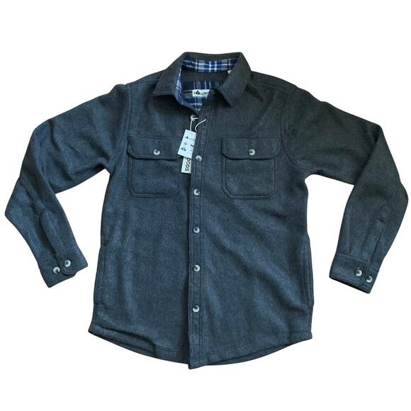 Tallwoods Gray Fleece Button Down Shirt Shacket Size S NWT Outdoor - Picture 1 of 8
